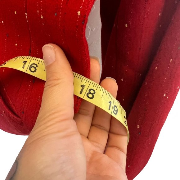 Vintage 80s Red Speckled Wool Blend Tapered Blazer Pencil Skirt Suit Set Medium - Picture 16 of 16